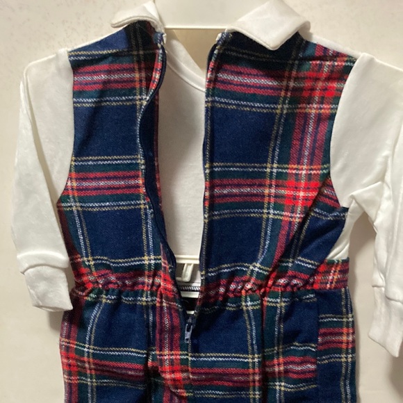 NWOT 3-Piece Blue + Plaid INFANT BOY Sweater/Onesie/Bowtie OUTFIT Size 12 mos - Picture 7 of 7